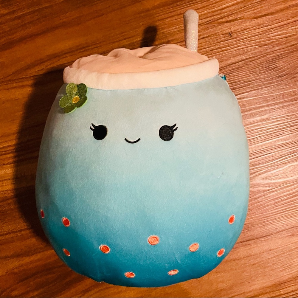 Squishmallows Teal and Orange Boba Plush
